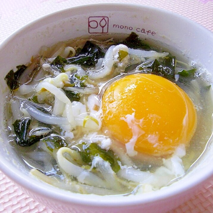 ヘルシーだけど満足感あり*月見もやしスープ*